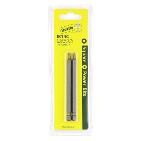 Dottie L.H. Dottie No 1 x 4'' Square Drive Power Bit (Carded) IB14C